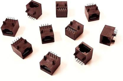 ERHIndia (Pack of 10 Pcs) 8p8c Connector RJ-45 Female Jack Port Wired Ethernet Lan Adapter compatible with Mac