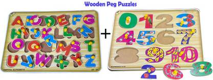 SHALAFI Kids Alphabet Learning Toy Board jigsaw puzzle Counting Blocks Construction Game