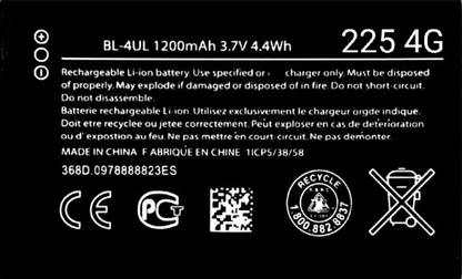 MATSV Mobile Battery For  Nokia 225 4G / BL4UL