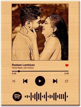 4Matic Customised Spotify Music Code Wooden Photo Frame 1 inch spotify wooden photoframe