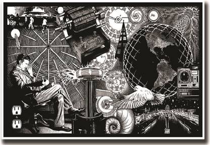 Nikola Tesla Electricity ON GOOD QUALITY HD QUALITY WALLPAPER POSTER Fine Art Print
