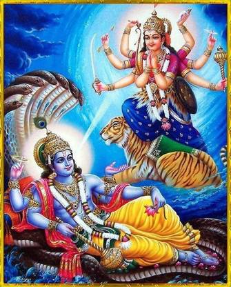 vishnu ji Bhagwan poster on fine art paper 13x19 Fine Art Print