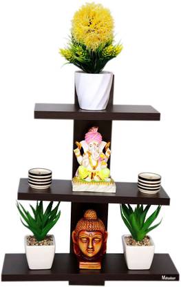 mahaakaay Batten Wall Mount Engineered wood book shelf wenge Particle Board Wall Shelf