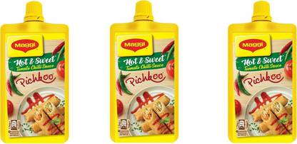 Maggi TOMATO CHILLI SAUCE HOT AND SWEET PICHKOO - 270G PACK OF 3 (90G X 3) Ketchup