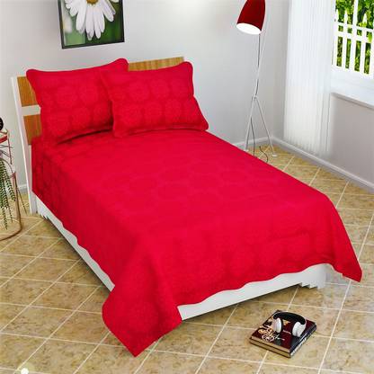 Nilotpal 300 TC Satin, Cotton Single Floral Flat Bedsheet