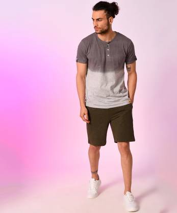 CAMPUS SUTRA Solid Men Green Casual Shorts