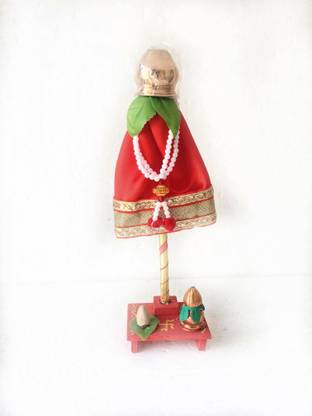 Itiha Red Ready made Gudi Showpiece for Gudi Padwa Decorative Showpiece  -  22 cm
