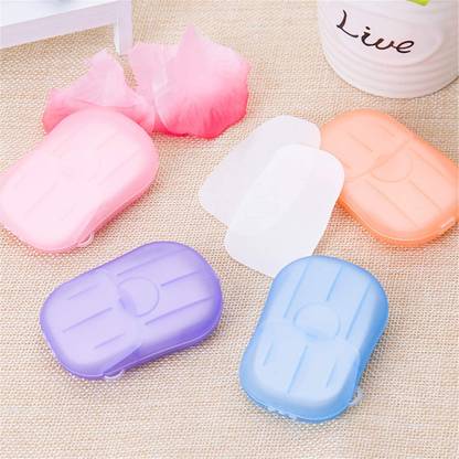 umis creation Mini Washing Paper Soap Box For Travel Toiletry (pack of 2)