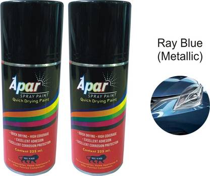apar Touch Up Spray Paint Maruti Suzuki RAY BLUE - 225 ml and GLOSS CLEAR--225 ml, For Maruti Suzuki Cars like Baleno. Blue Spray Paint 450 ml