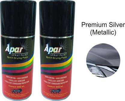 apar Touch Up Spray Paint Maruti Suzuki PREMIUM SILVER METALLIC - 225 ml and GLOSS CLEAR--225 ml, For Maruti Silver Spray Paint 450 ml