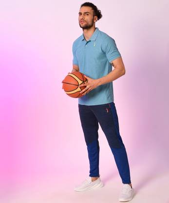 CAMPUS SUTRA Solid Men Polo Neck Light Blue T-Shirt