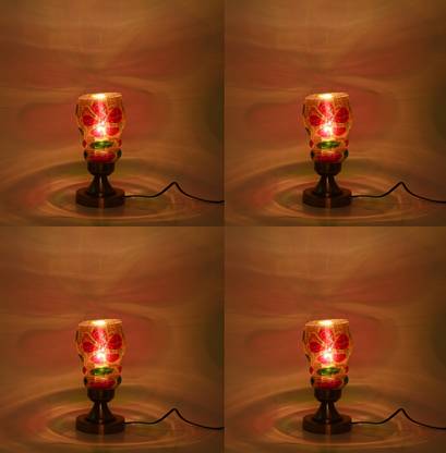 1st Time Decorative Metal Color Table Lamp With Hand Decorative Colorful Glass Shade Table Lamp