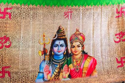 Epoojacart Shiva Parvathi God Backdrop - God Backdrops - Backdrops Devotional Tapestry
