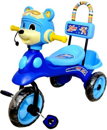 COSMO Cosmo Baby Kids Tricycle Ride on with Back Basket, Music Color xtedday blue Tricycle