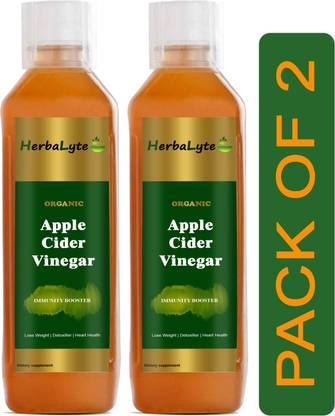 HERBALYTE Organic Apple Cider Vinegar - Eith strand of mother, E6 Vinegar