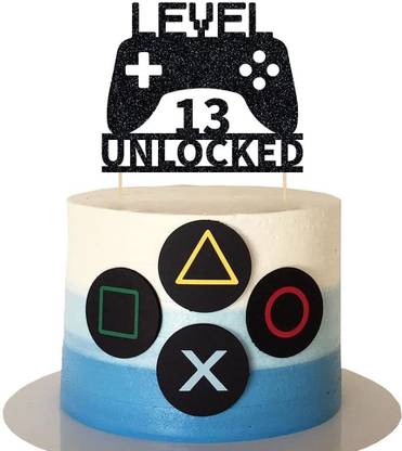 Festiko Level 13 Unlocked Cake Topper, Video Game Cake Topper
