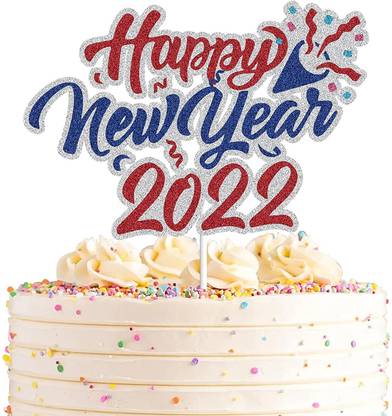 Festiko Festiko Happy New Year 2022 Cake Toppers Party Top Cake Topper