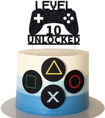 Festiko Festiko Level 10 Unlocked Cake Topper, Video Game Cake Topper