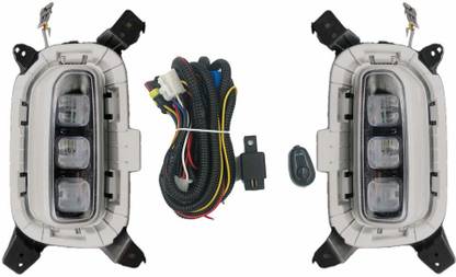 dmax SELTOS CAR Fog Light 3 LED Ice Cube DRL Matrix Running Turn Indicator Car Reflector Light