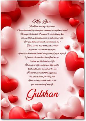 Midas Craft My Love Gulshan Love Letter Quotes 22 Greeting Card