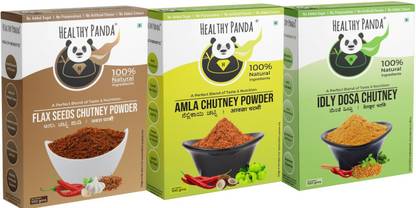 HEALTHY PANDA Chutney Combo 300G (100x3):Flax Seed Chutney + Amla Chutney + Idly Dosa Chutney Chutney Powder
