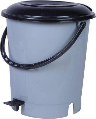 Khunt Enterprise Plastic Pedal Bin, Capacity: 12 L Plastic Dustbin (Grey) Plastic Dustbin