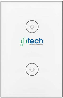 IFITech WiFi Smart WiFi Light Switch, Remote Control by Mobile APP Anywhere Compatible with Alexa Home,Timing Function (Wall Switch 2 Gang) 10 A One Way Electrical Switch