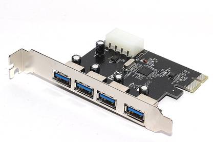 coolcold PCI Express Card 5 GB All in One PC's Silver PCIe NVMe Internal Solid State Drive (SSD) (PCI Express Card 4 Port USB 3.0 with 5V 4-Pin Power Connector up to 5 Gbps Speed)