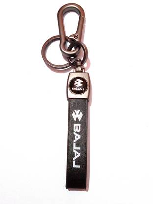 BAJAJ Pulsar logo keychain black leather Key Chain