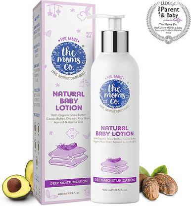 The Moms Co. Natural Baby Lotion with Shea, Cocoa Butter, Apricot | Deep Moisturization