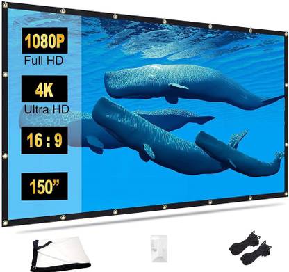 Savsol Projector Screen 150" 16:9 HD Foldable Anti-Crease Portable Projection Movies Projector Screen (Width 304 cm x 243 cm Height)