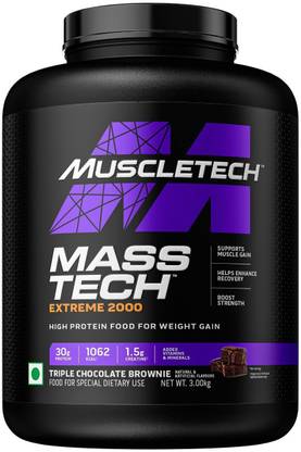 Muscletech Performance Series Mass Tech Extreme 2000 |Post-Workout Mass Gainer Weight Gainers/Mass Gainers