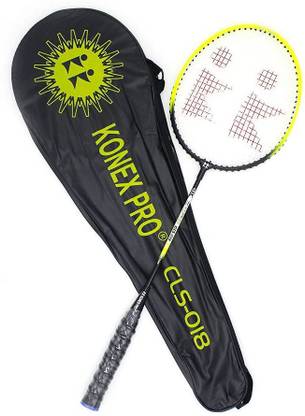 Konex CLS-018 Red Strung Badminton Racquet With Free Full Size Cover Set Of 1 Racket Yellow Strung Badminton Racquet
