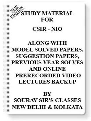 Study Material On Csir-Nio [pack Of 4 Books] With Model Question Papers + Topicwise Analysis + Mcq Questions+ Special Practice Set