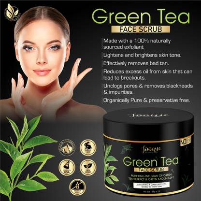 Joonie Green Tea Purifying Face Scrub for Exfoliating & Clarifying Skin Scrub