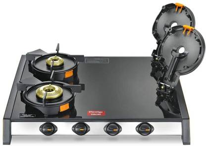 Prestige Svachh gas stove GTSV 04 Glass Manual Gas Stove