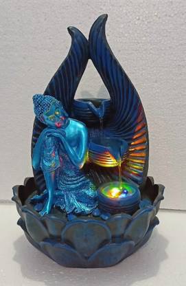 RajputE Buddha Fountain Water Fall Mini Table Fountain Decor Item Size-15-17 inch Decorative Showpiece  -  51 cm