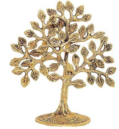 Kapil Steel Brass Kalpavriksha Tree with Round Stand of Life Vastu Remedies 7 inches Decorative Showpiece  -  18 cm