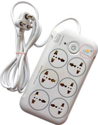 ARISERS PowerStrip with Aprx. 3m Long cord, Extension Board with Universal Socket Design 6  Socket Extension Boards