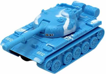 Himanshu Traders HT Army Plastic Tank Push Go Army Toys Play Kids Toys Friction Powered (Blue)
