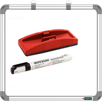 Flipkart Perfect Homes Studio Non Magnetic 2X2 Feet, Double-Sided Writing Whiteboard & Chalkboard, Combo Pack of 3 Items Whiteboards and Duster Combos
