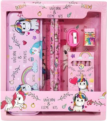 Definite Art and craft 12 in 1 Unicorn Kids Stationery Set for Birthday, Return Gifts etc