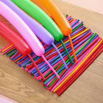 DEBALAYA Solid Long Balloon Animals kit Twisting balloons with Free air Pump Multi Color Balloon