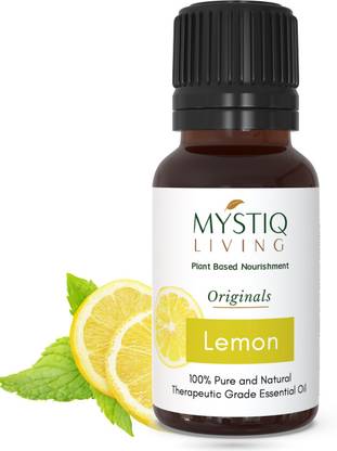 Mystiq Living Lemon Essential Oil 100% Pure, Natural, Undiluted & Therapeutic Grade for Hair Dandruff, Aromatherapy, Skin Pigmentation & Lightening