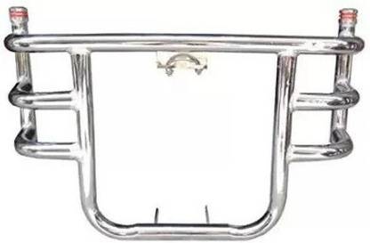 WHEETOYKART Chrome 3 Bend Metal Bar-Rod Front Airfly Leg Guard for Royal Enfield Classic 350 Bike Crash Guard