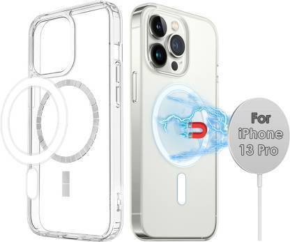 CASE CREATION Back Cover for Apple iPhone 13 pro, Magnetic Protective Clear Case Compatible with Magsafe