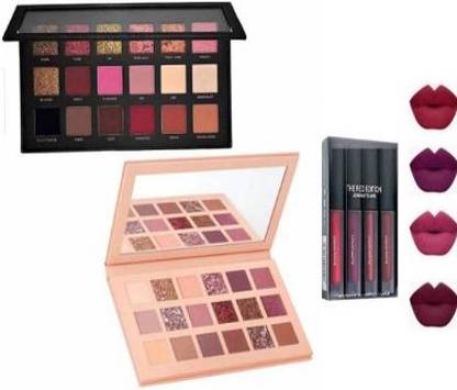 jaisium ROSE GOLD + NUDE EYESHADOW + MATTE MINI LIPSTICK ( COBO SET)