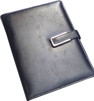 Excel Leather Hard Bound Black Notebook Journal Diary For Office Use With Loop A5 Notebook RULED 200 Pages