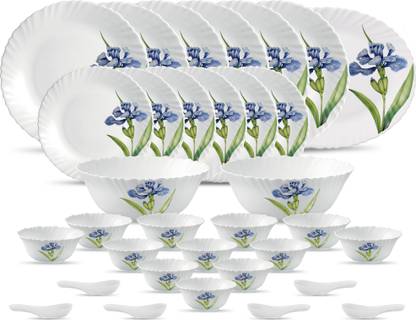 LAOPALA Pack of 33 Opalware Diva Classique Collection Royal Iris Dinner Set