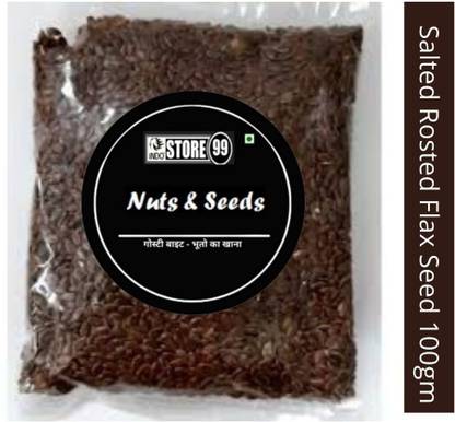 indostore99 Salt Roasted Flax Seeds For Eating Edible Seed-100gm Roasted Flax Seeds